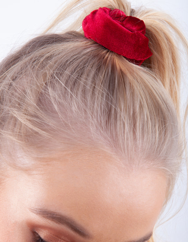 Red Pink Velvet Scrunchie Pack