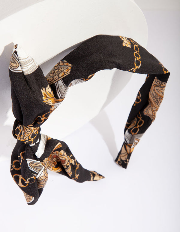 Black Fabric Chain Headband