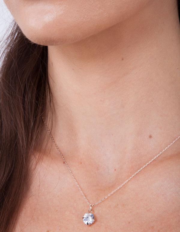 Silver Rose Gold Diamante Necklace 2 Pack