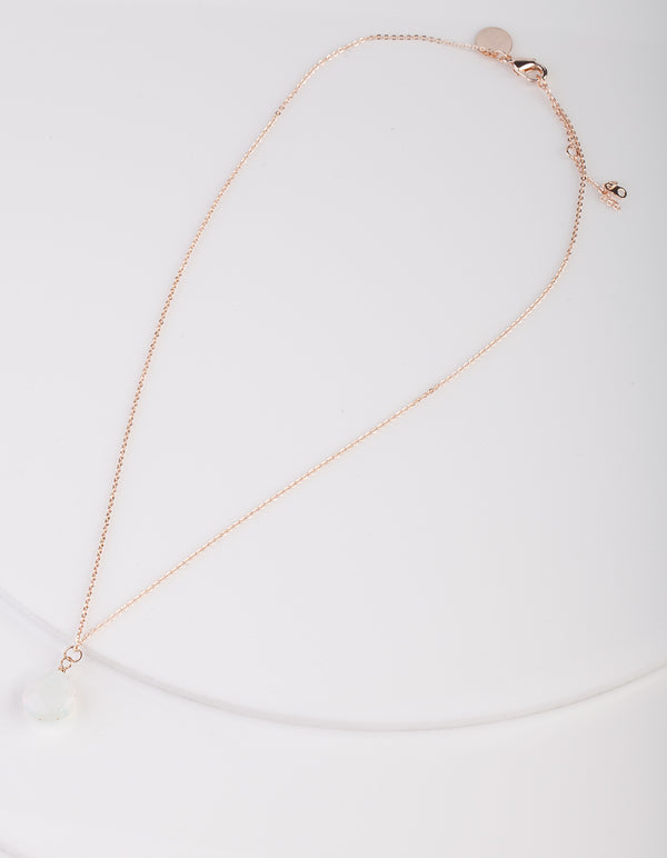 Moonstone Teardrop Rose Gold Necklace