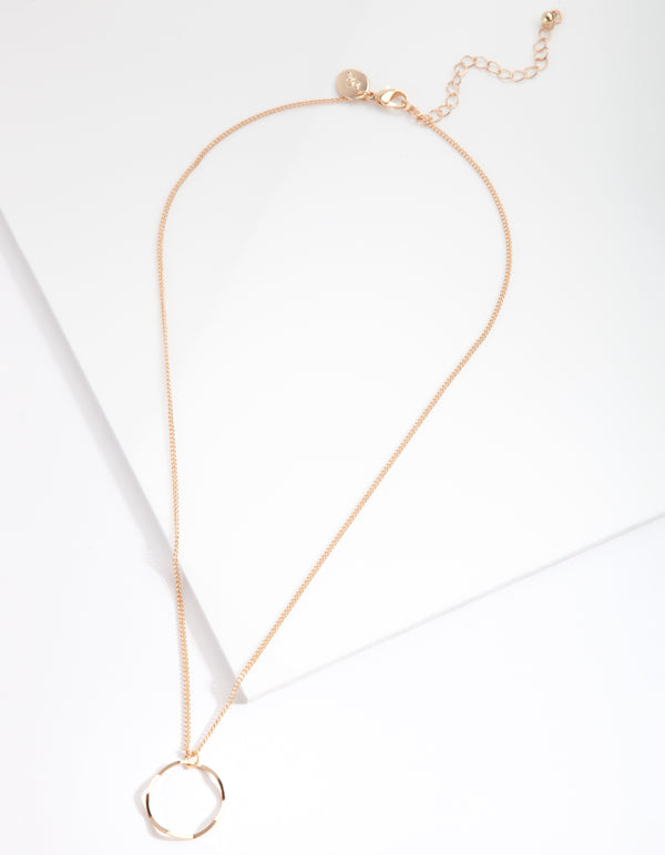 Gold Circle Pendant Necklace