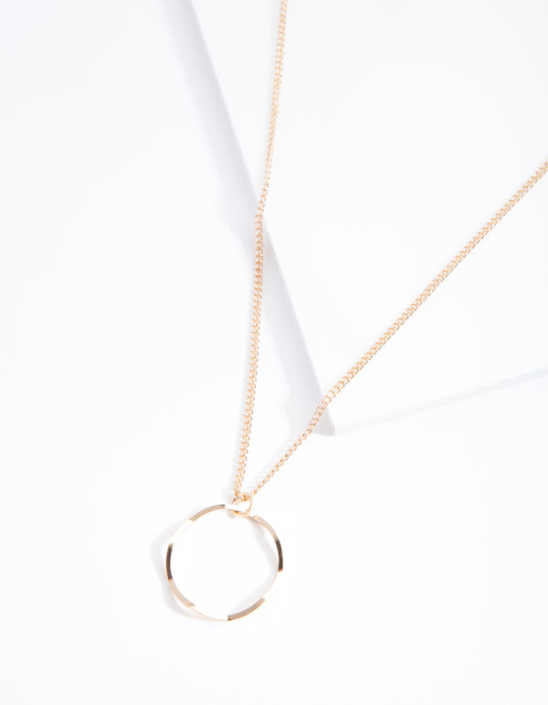 Gold Circle Pendant Necklace