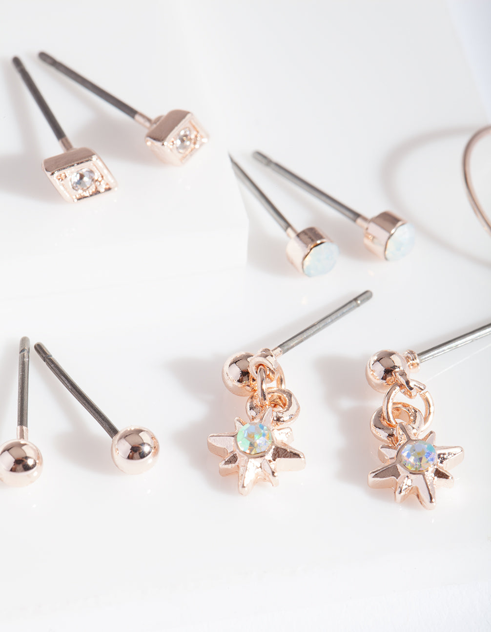 Rose Gold Sun Star Earring 5-Pack