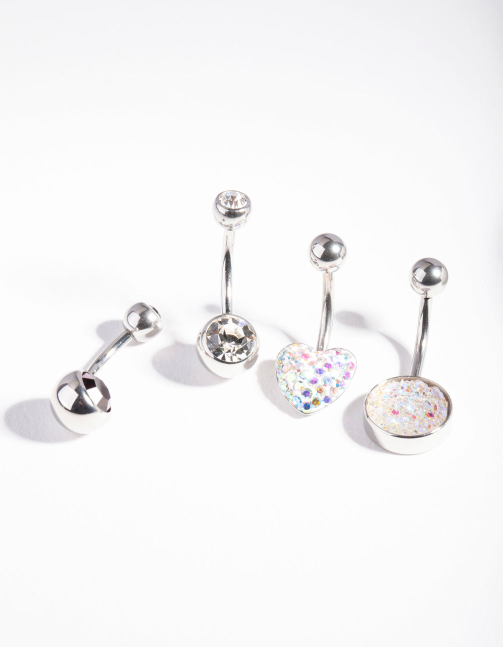 Surgical Steel Mermaid Diamante Belly Bar 4-Pack