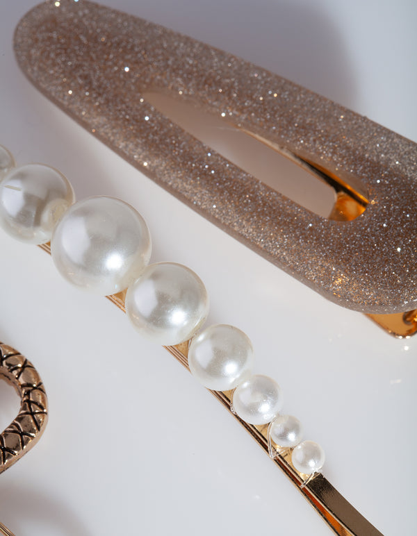Pearl & Snake Hair Clip Pack