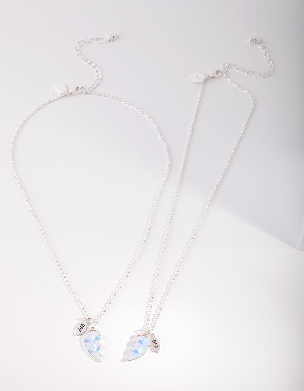Kids Silver Heart BFF Necklace