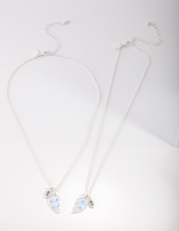 Kids Silver Heart BFF Necklace