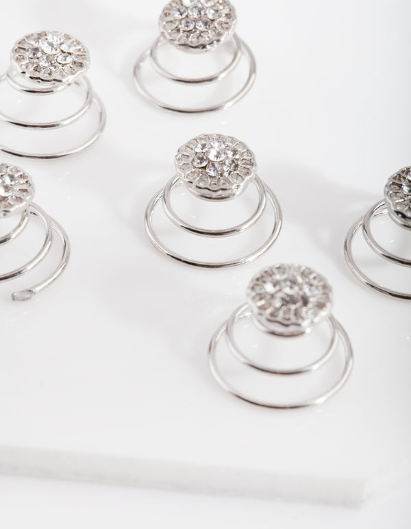 Kids Silver Spiral Hair Pack