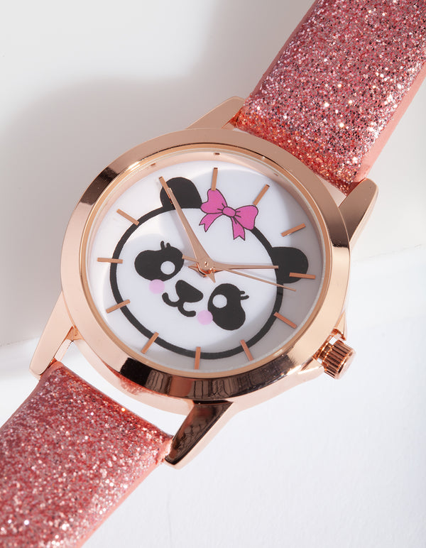 Kids Rose Gold Panda Face Watch