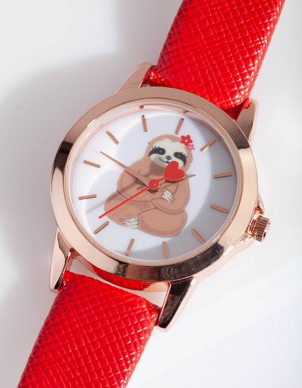 Kids Rose Gold Sloth Watch