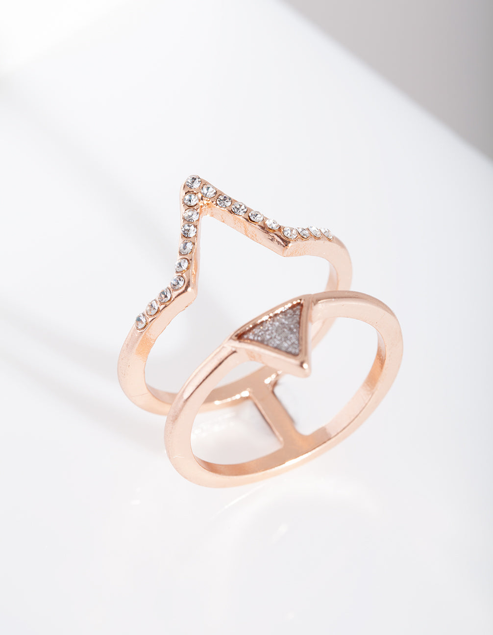 Rose Gold Double Triangle Ring