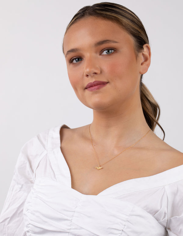 Gold Plated Sterling Silver Bee Necklace