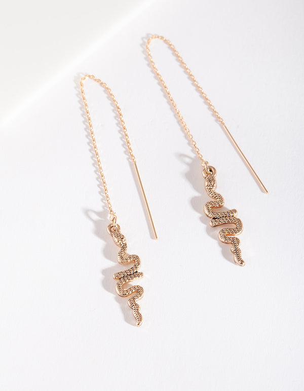 Textured Snake Thread Through Earrings