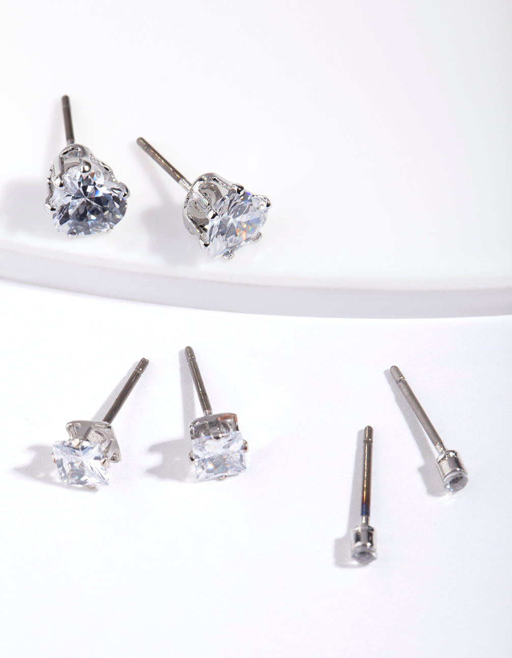 Rose Gold Geometric Stud Earring Pack