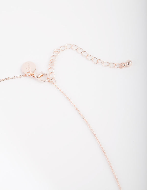 Rose Gold Cubic Zirconia Mandala Disc Necklace