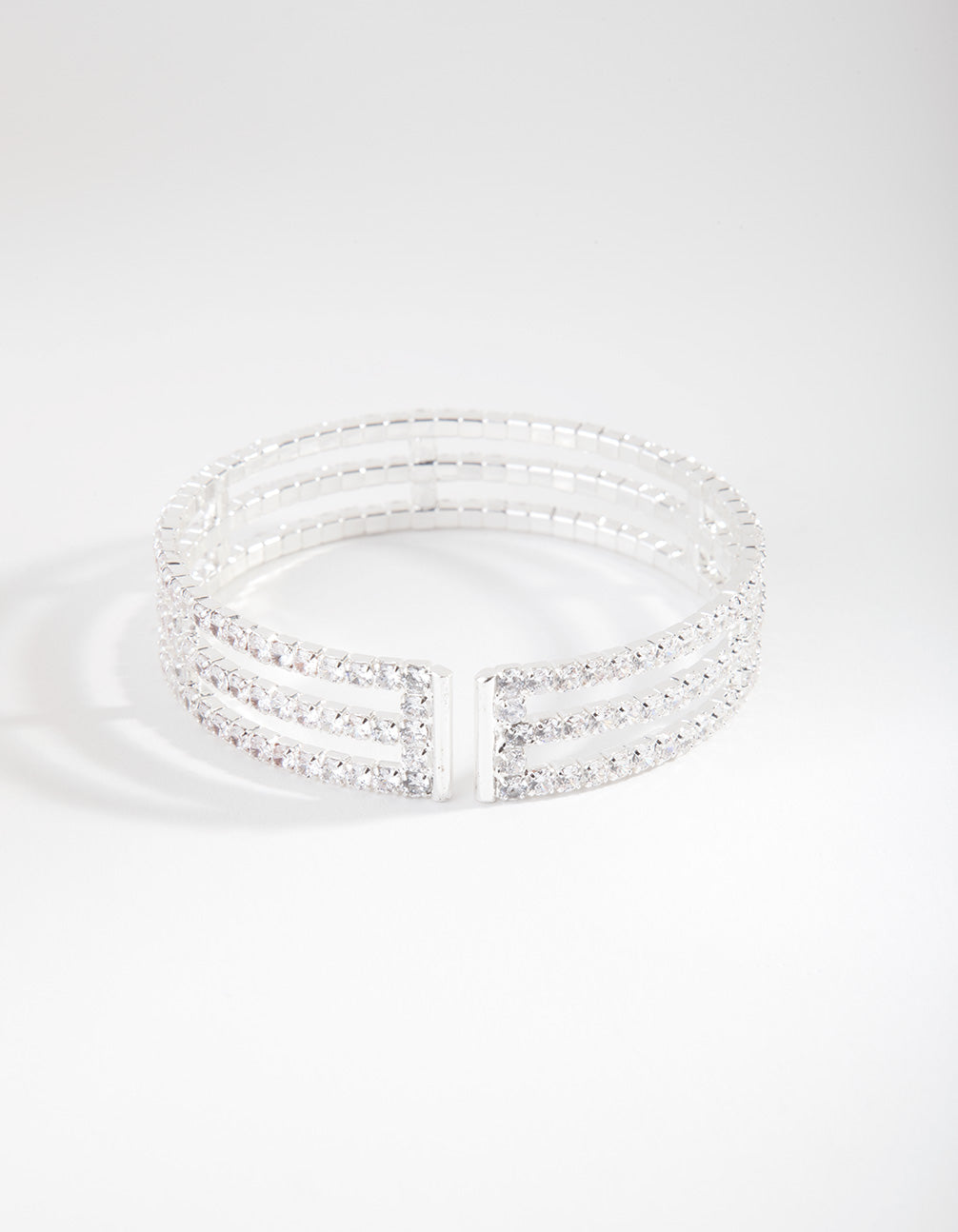 Silver Cubic Zirconia Cuff Bracelet