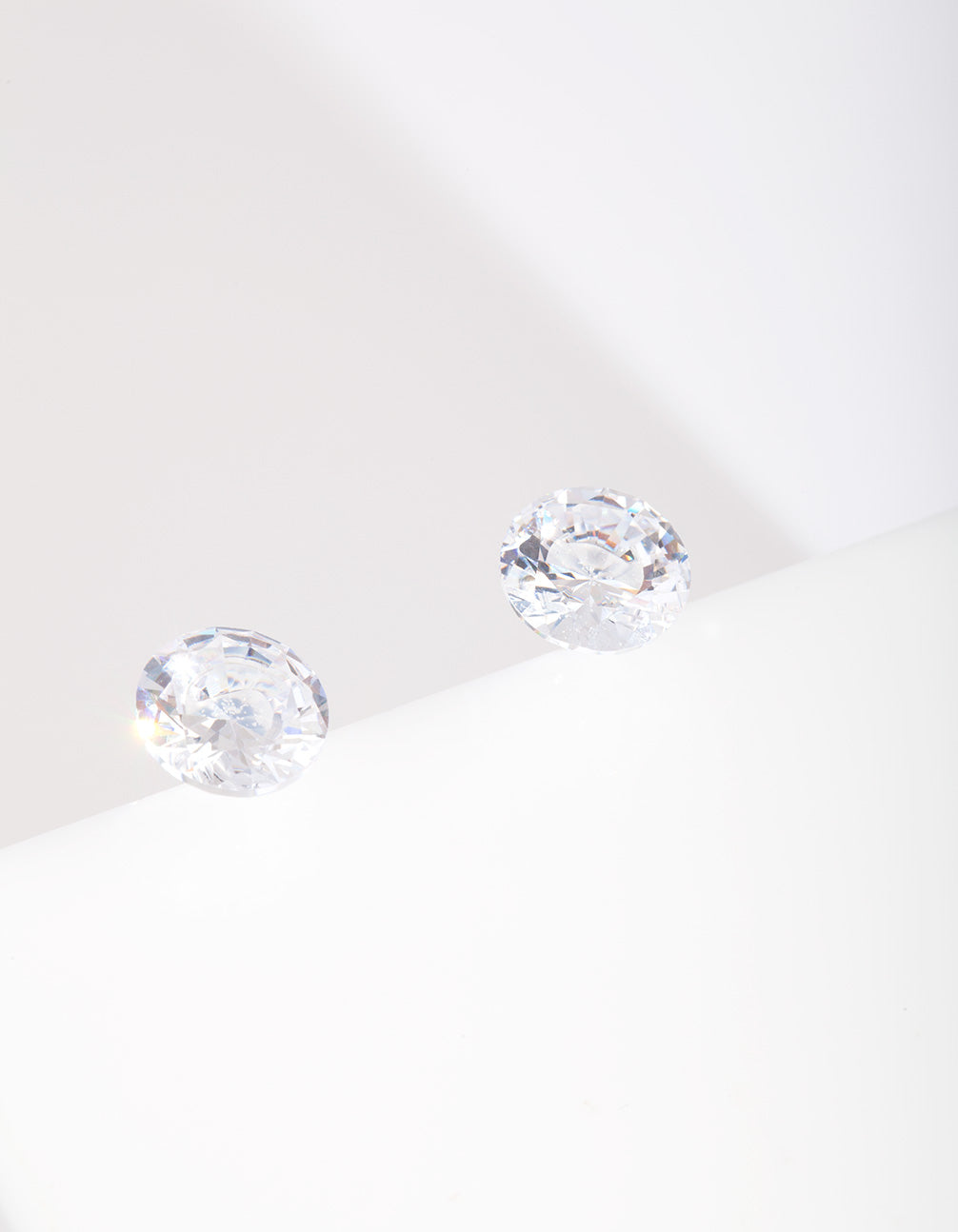 Silver Circle Cubic Zirconia Stud Earrings