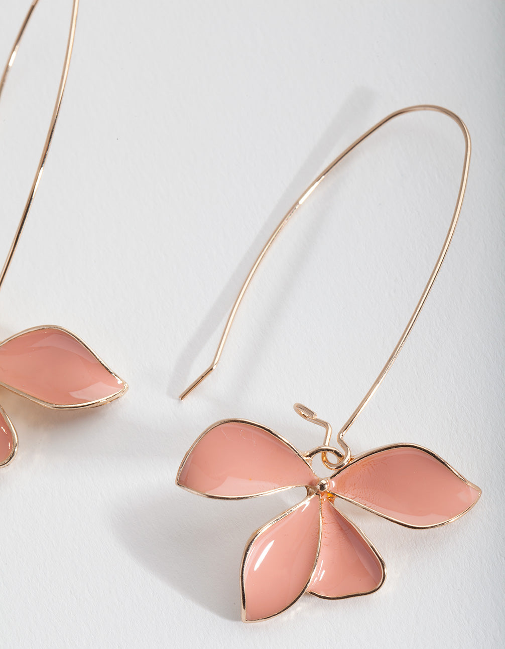 Blush Enamel Flower Earrings