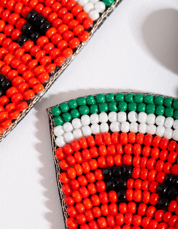 Red Watermelon Slice Earrings