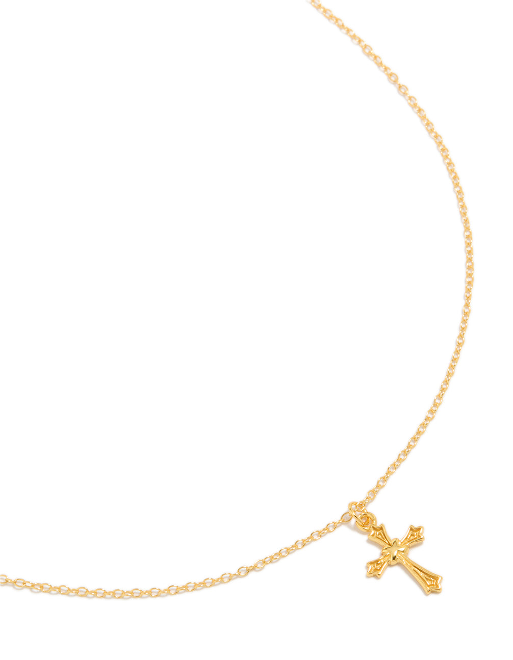 Gold Plated Sterling Silver Cross Necklace