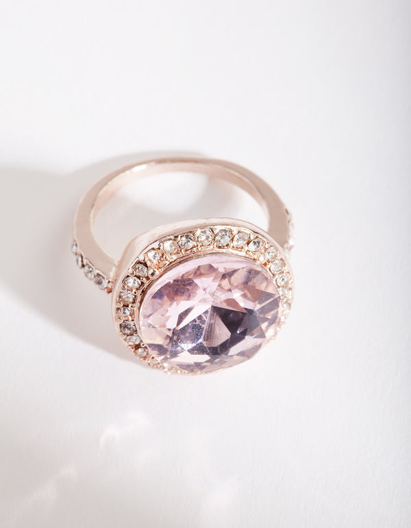 Pink Diamante Stone Ring
