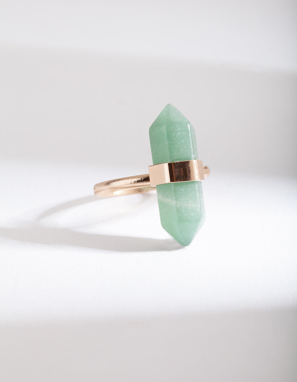 Gold Jade Semi-Precious Shard Ring