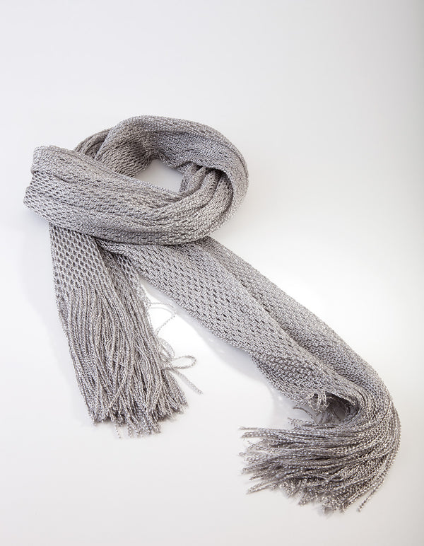 Silver Long Drape Scarf
