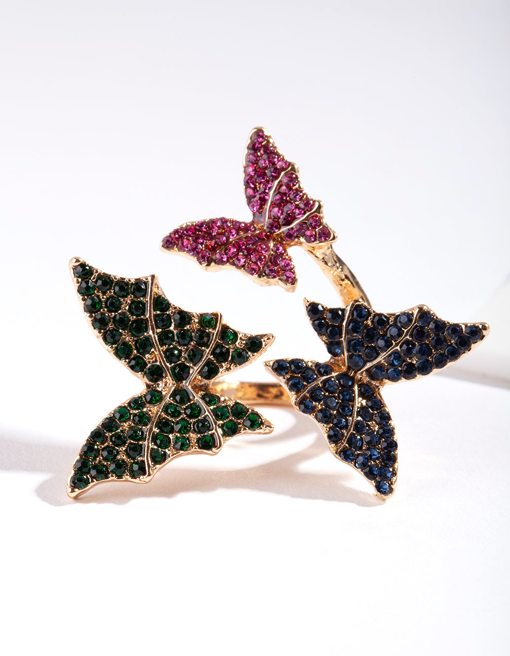 Triple Diamante Butterfly Ring