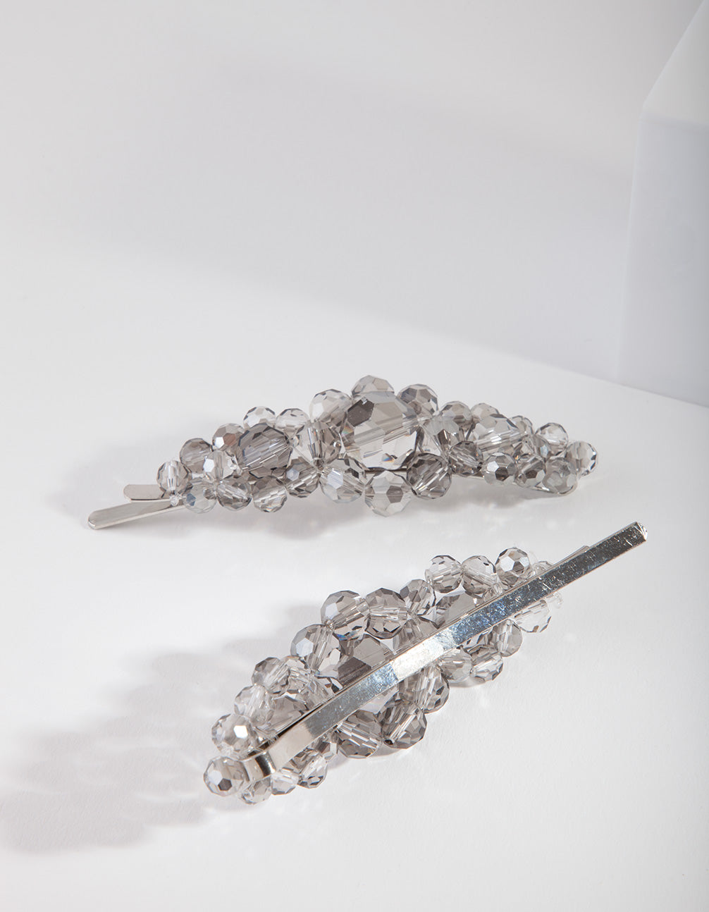 Grey Multi Size Bead Hair Slide Pack