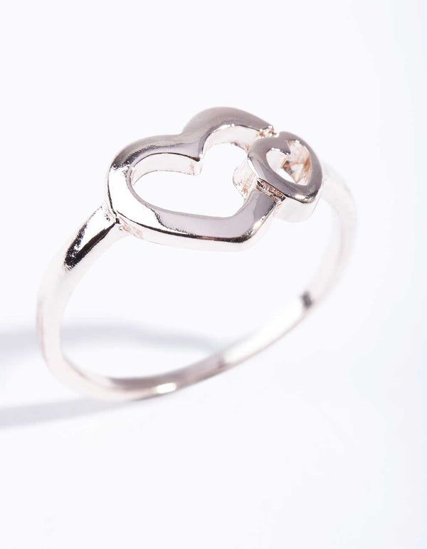 Gold Double Heart Ring