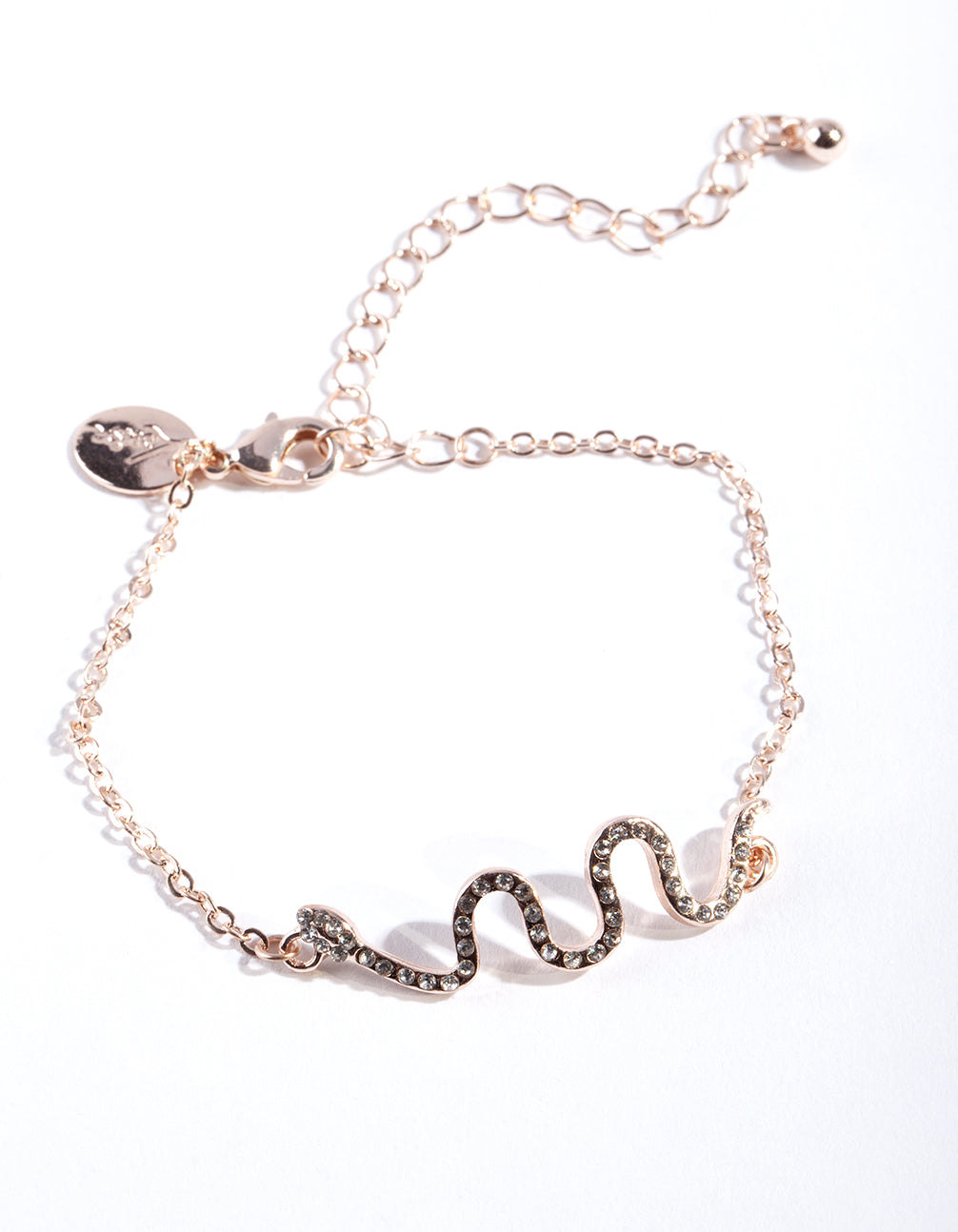 Rose Gold Diamante Snake Bracelet