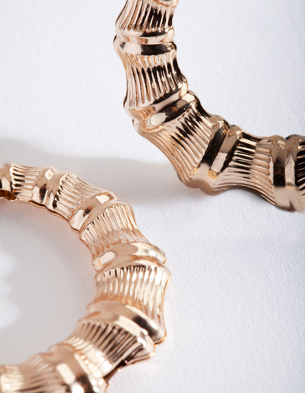 Gold Mini Bamboo Hoop Earrings