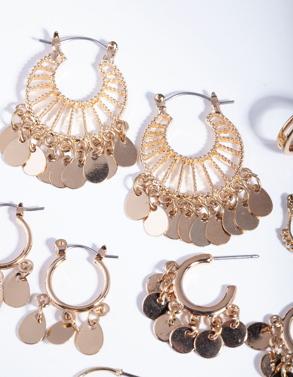 Gold Jingle Hoop Earring 6-Pack