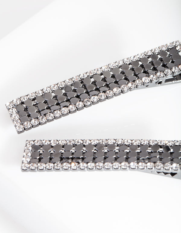 Gunmetal Glow Mesh Hair Clips Pack