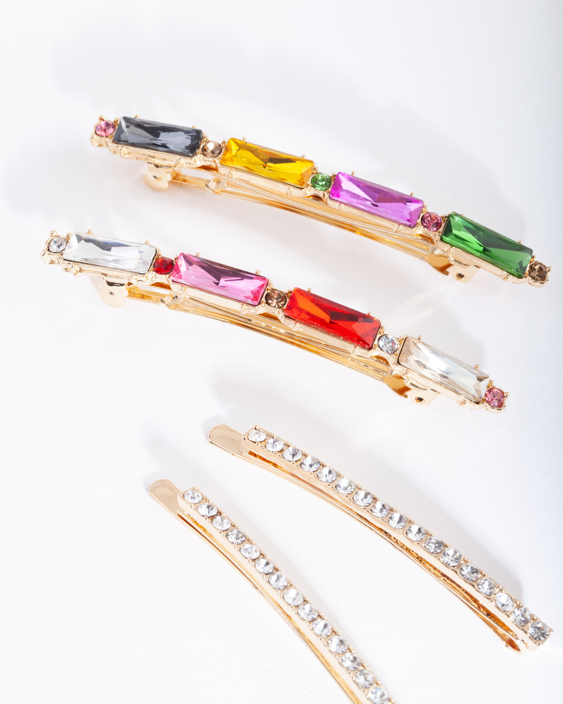 Gold Multi Crystal Hair Pin 4-Pack