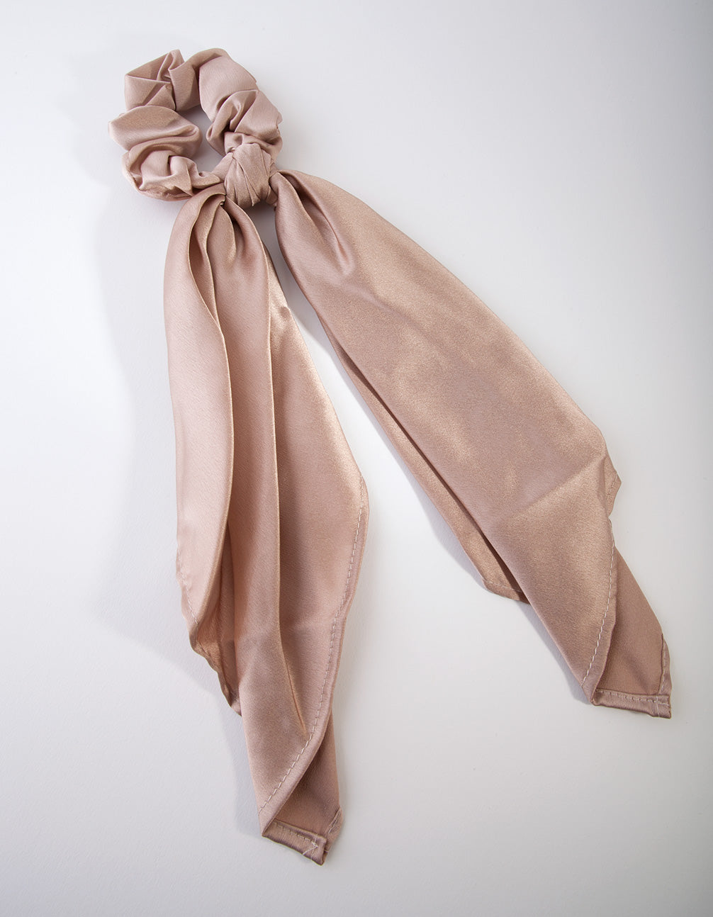 Taupe Satin Scrunchie Scarf