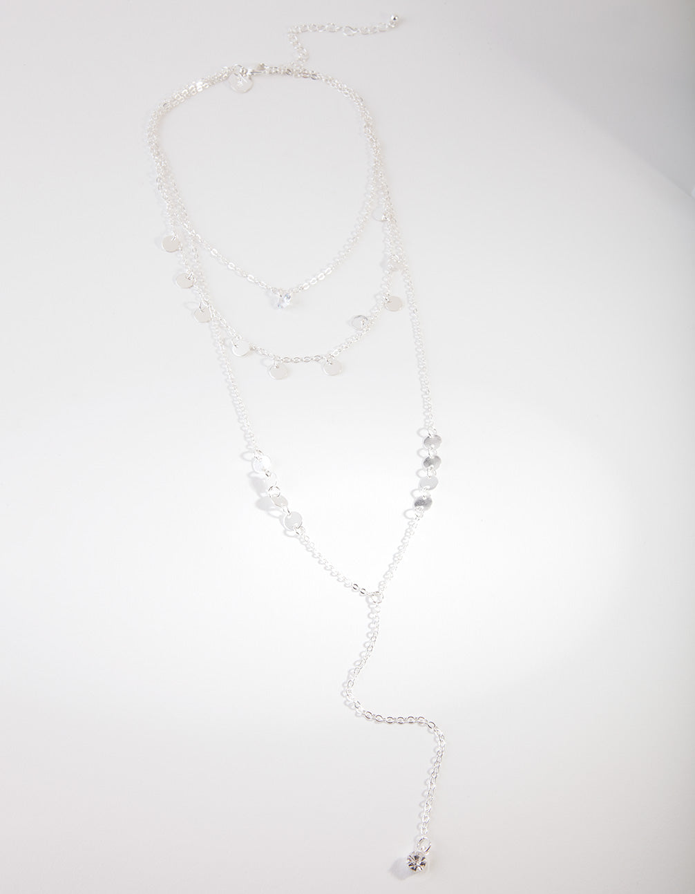 Silver Multi Layer Disc Charm Choker
