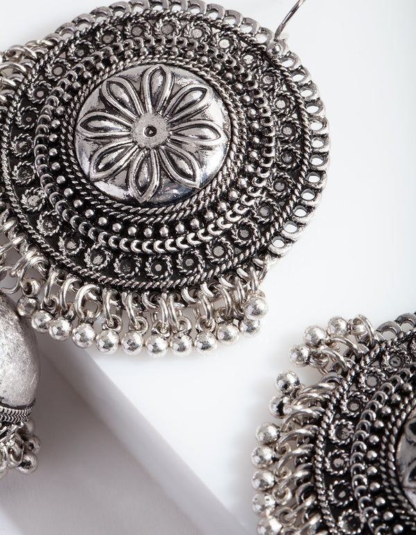 Antique Silver Detailed Earrings