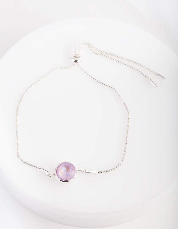 Swarovski Large Pink Stone Toggle Bracelet