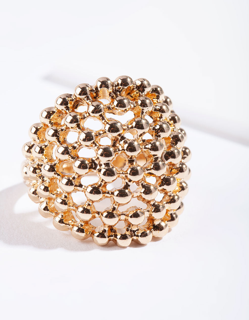 Gold Textured Ball Ring