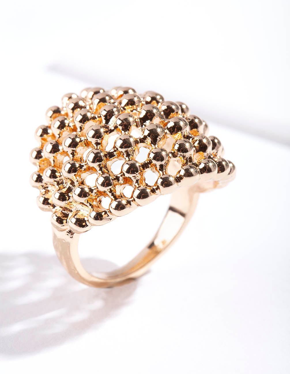 Gold Textured Ball Ring