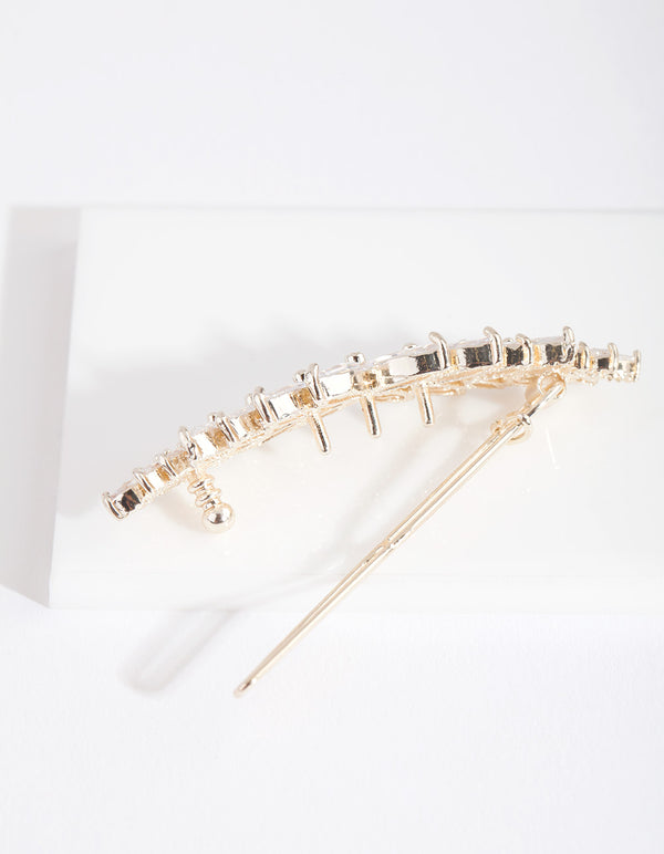 Cubic Zirconia Rose Gold Laurel Hair Clip