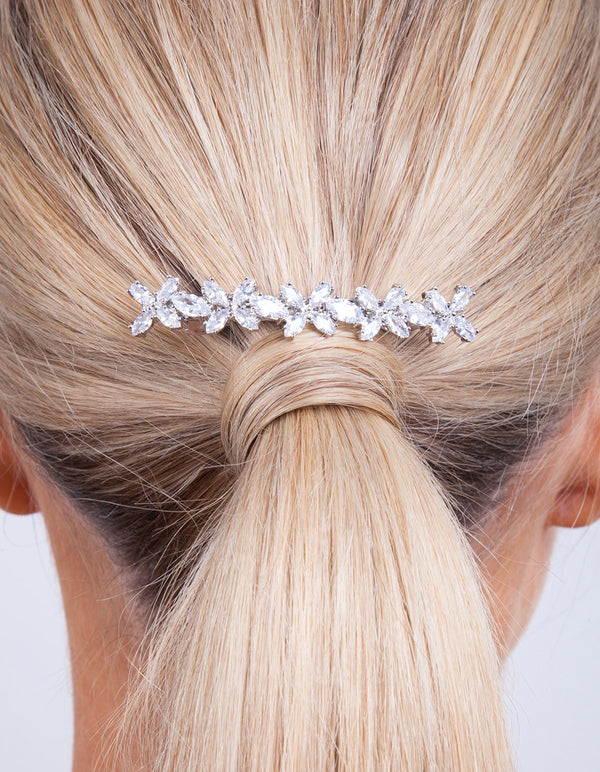 Cubic Zirconia Flower Clip