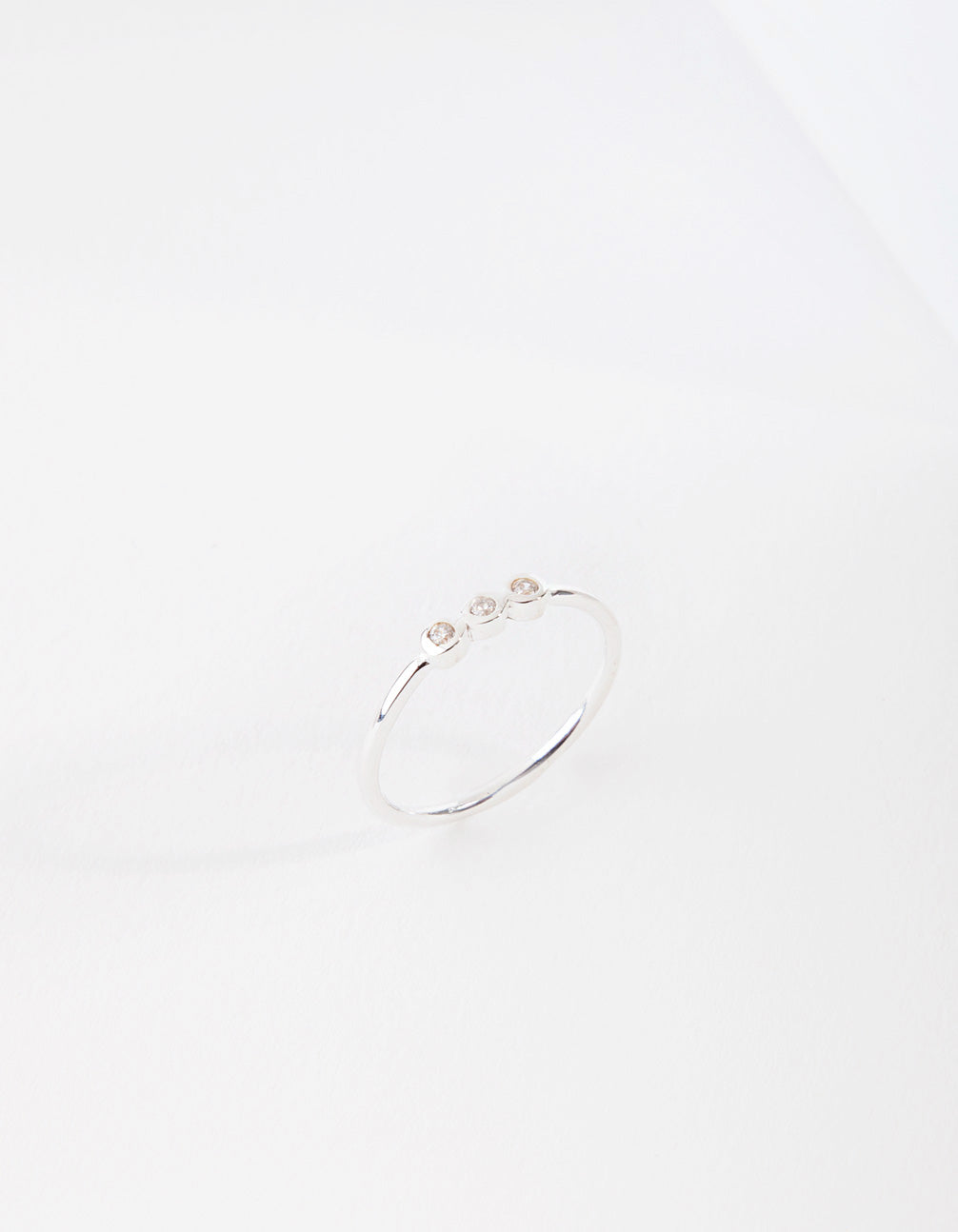 Sterling Silver Triple Diamante Ring