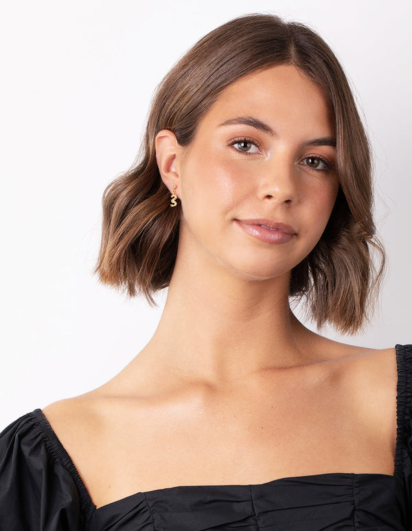 Gold Plated Sterling Silver Mini Dragon Drop Stud Earrings