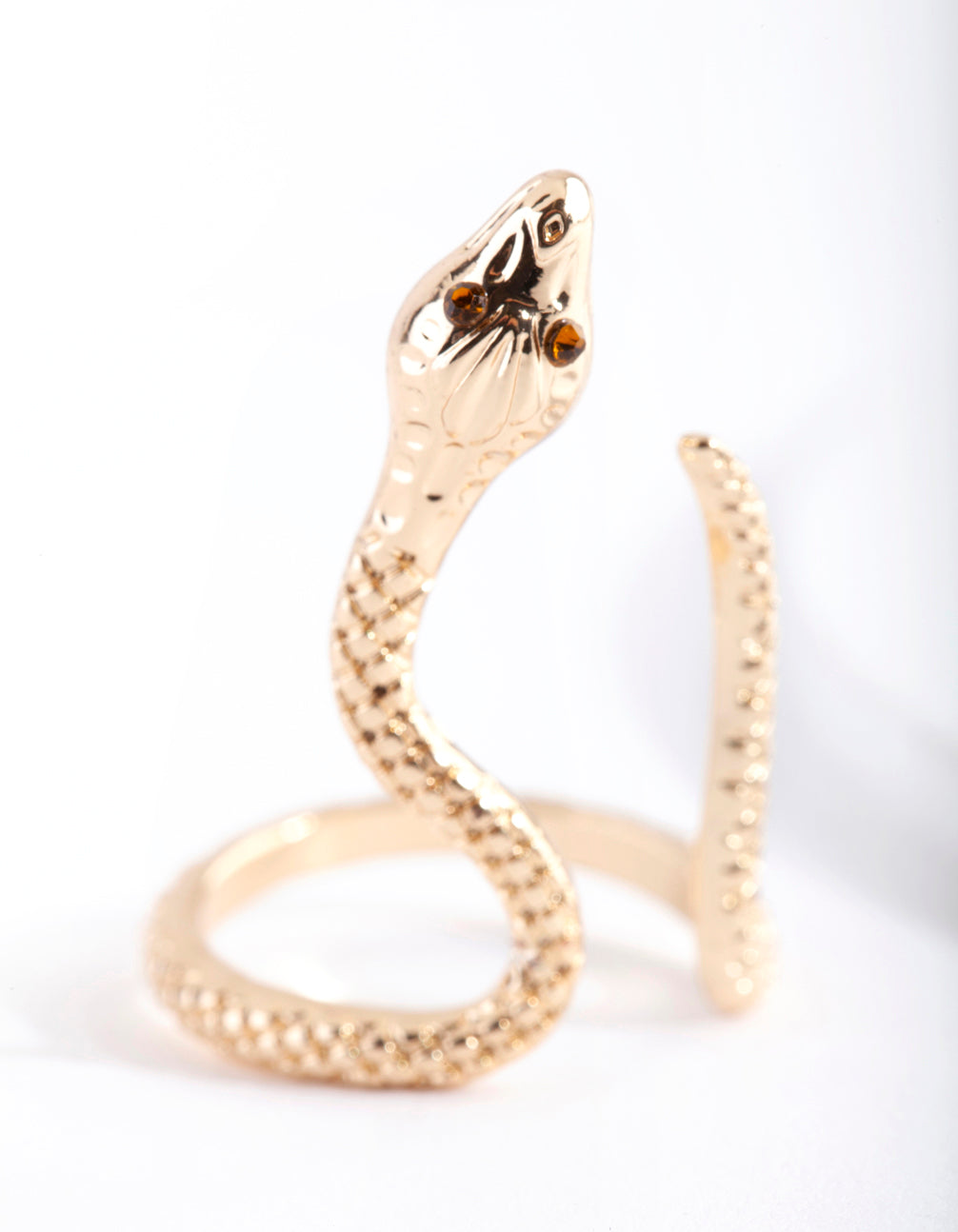 Gold Etched Snake Ring