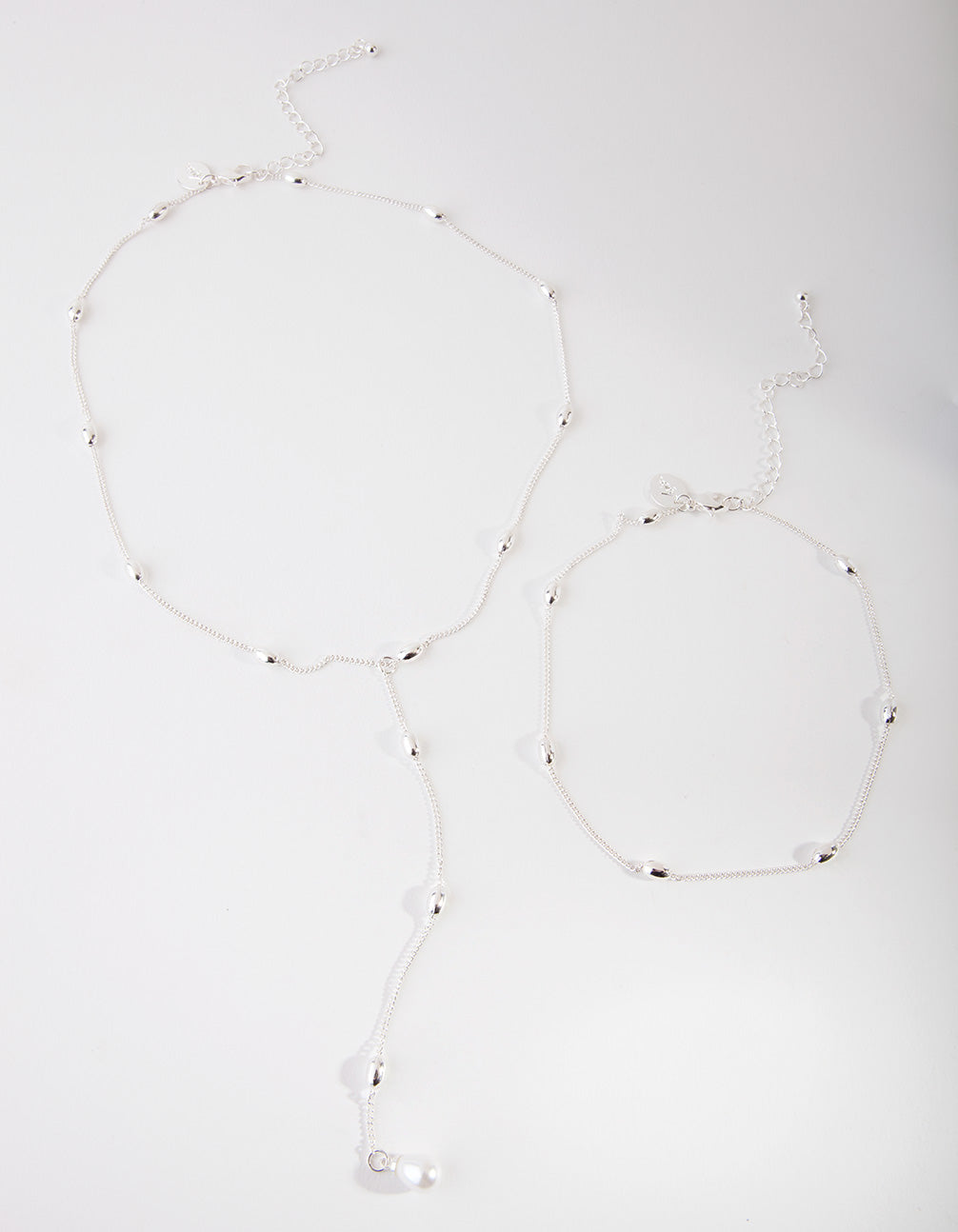 Silver Mini Pearl Multi-Row Necklace