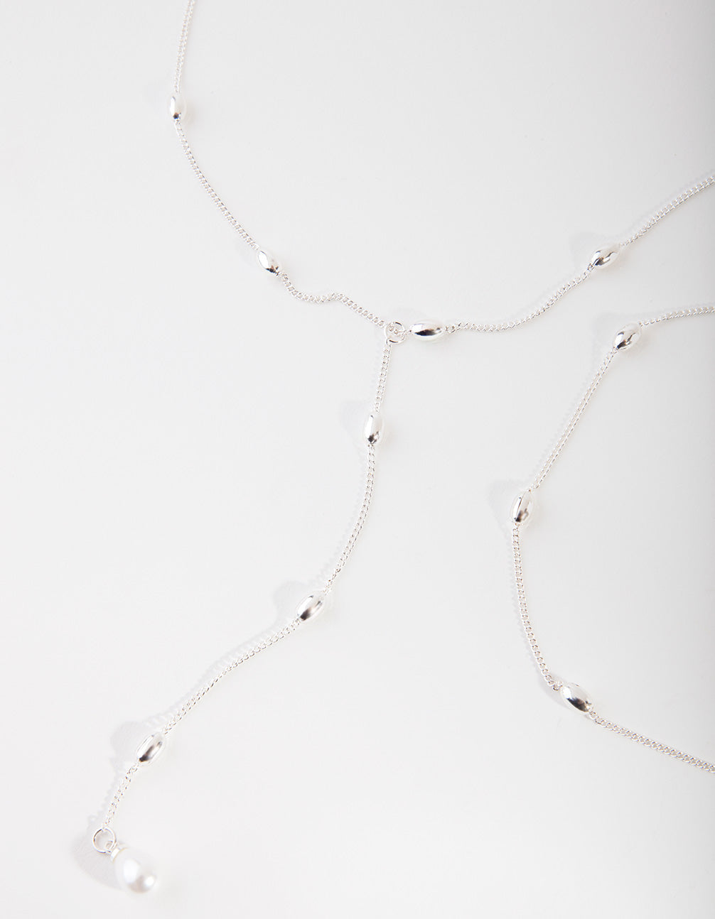 Silver Mini Pearl Multi-Row Necklace