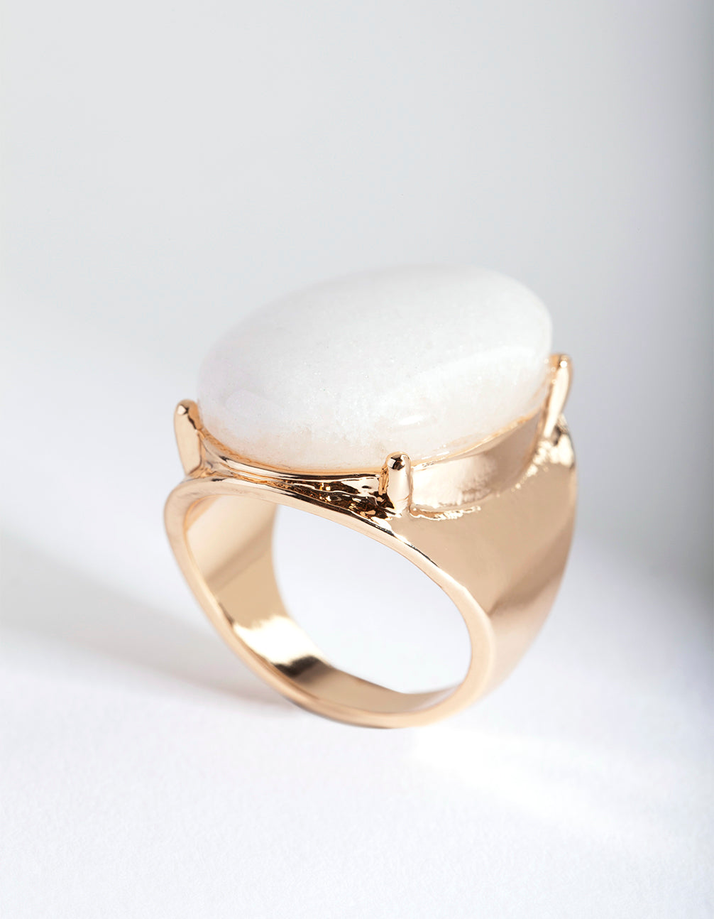 Gold Large Semi Precious Oval Ring