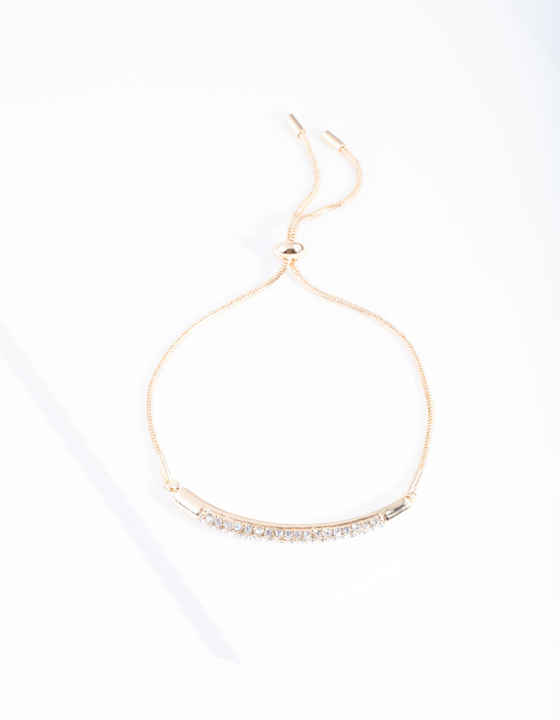 Gold Diamante Pave Toggle Bracelet